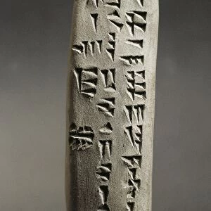 Terracotta tablet representing alphabet, from Ugarit, Ras-Shamra, Syria, copy