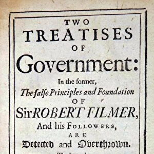 Title page Two Treatises of Government: John Locke, 2nd edition 1694, First