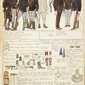 Uniform variations of Kingdom of Italy, color plate by Quinto Cenni, 1907