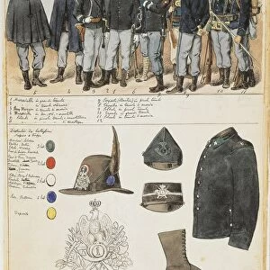 Uniforms of the Alpines of the Kingdom of Italy, Color plate by Quinto Cenni, 1904