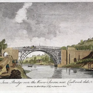 Ironbridge Print: Early 19th-century engraving of the first iron bridge Ironbridge Print: Early 19th-century engraving of the first iron bridge