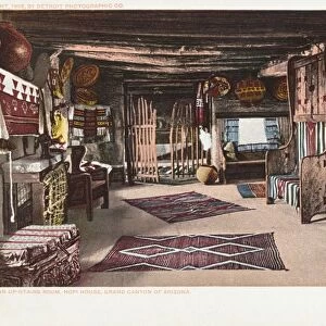An Up-Stairs Room, Hopi House Postcard. 1905, An Up-Stairs Room, Hopi House Postcard