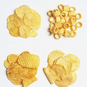Four varieties of crisps