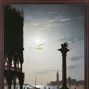Venice, Lagoon seen from St. Marks Square, by Eugenio Cecchini Prichard, Oil on canvas