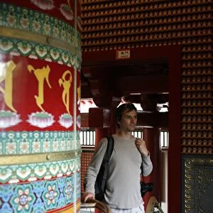 The worlds largest prayer wheel in Buddhas tooth relic temple