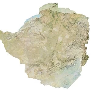 Zimbabwe, Relief Map