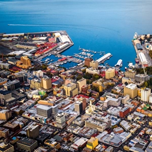 Aerial View of downtown Hobart, Tasmania