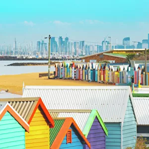 The colorful Brighton Bathing Boxes, Melbourne, Australia