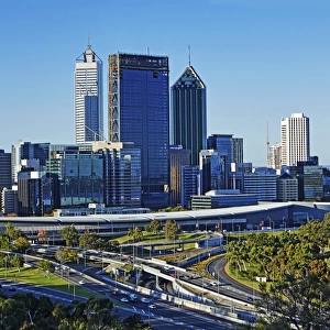Elevated view of Perth business district