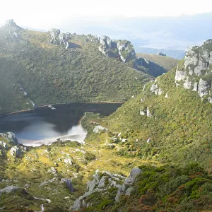 Lake Cygnus in Western Arthurs, Tasmania Australia