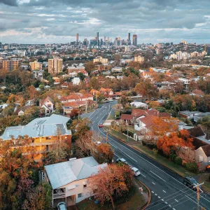 Late Afternoon View of Brisbane CBD From West Suburb