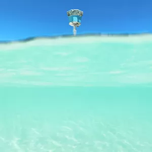 Lifeguard tower from under water