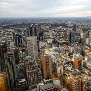 Melbourne city bird view from Eureka Tower