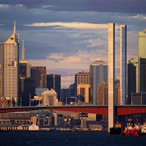 Melbourne Skyline, with New Bolte Bridge