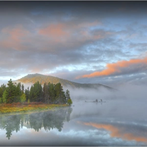 Misty light at Oxbow bend, Grand Teton National Park, Wyoming