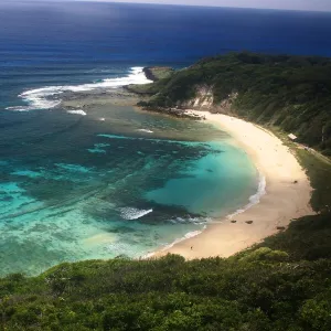 Neds Beach from above, Lord Howe Island