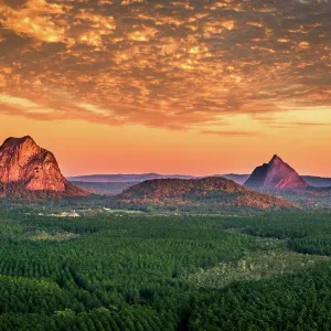 Sunrise over Glass House Mountains Print Sunrise over Glass House Mountains Print