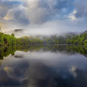 Reflected light over the Pieman river in the Tarkine wilderness area on the west coast of Tasmania