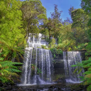 Russell falls in the Mount Field National Park southern Tasmania, Australia