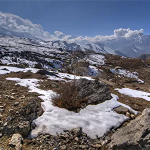 A scene in Kagbeni, Mustang, Annapurna region, Himalayas, Nepal