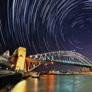 Star-trail over Sydney Harbour Bridge