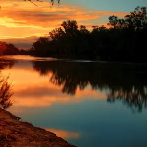 Sunrise on river murray