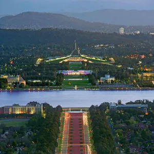 View over Anzac Parade in Canberra