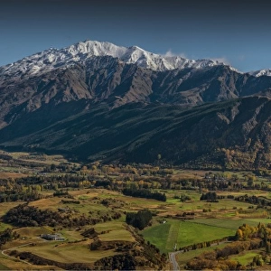 A view to Arrowtown with autumn colours in full display, South Island, New Zealand
