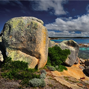 A view into Purdon bay, Tasmania east coast