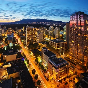 View of Robson Street, Vancouver, British Columbia, Canada