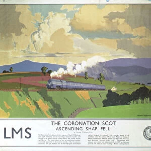 The Coronation Scot Ascending Shap Fell, LMS poster, 1937