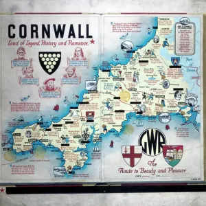 Cornwall Print, 1933 Oil on Map