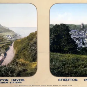 Colour Print of Crackington Haven and Stratton, Cornwall