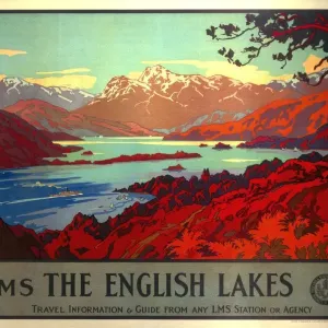 The English Lakes Print, a vintage railway poster from 1923-1947 The English Lakes Print, a vintage railway poster from 1923-1947
