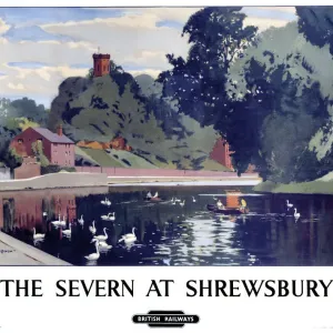 Die Severn in Shrewsbury, BR-Plakate aus den 1950er Jahren Die Severn in Shrewsbury, BR-Plakate aus den 1950er Jahren