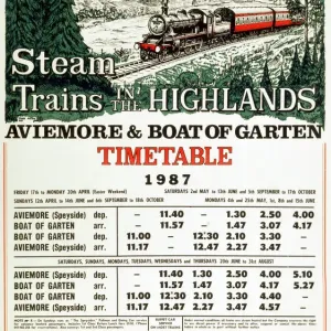 Steam in the Highlands Print - Strathspey Railway Company Poster, 1987 Steam in the Highlands Print - Strathspey Railway Company Poster, 1987