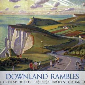 Downland Rambles Print, East Sussex Coast Panorama