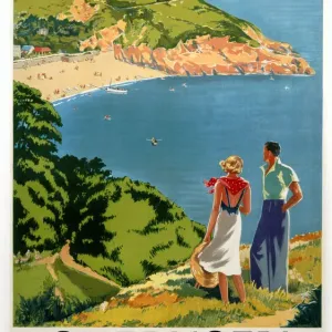 Guernsey Print, a 1938 GWR/SR poster featuring an idyllic seaside scene