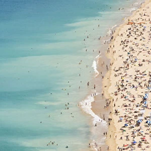 Aerial of Ondarreta Beach, San Sebastian, Spain