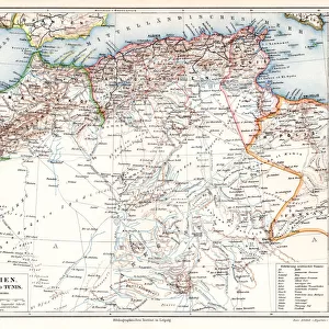 Algeria Darfur Abessinien map 1895