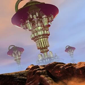 Alien city, illustration