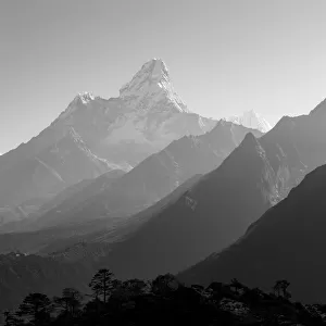 Ama Dablam mountain peak in the morning, Everest region