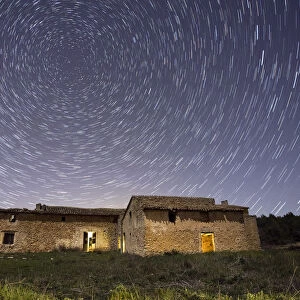 Ancient farmhouse under the stars