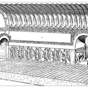 Antique illustration of palace of Nimrud (Kalhu near Mosul, Iraq)