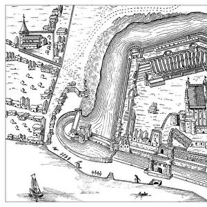 Antique illustrations of England, Scotland and Ireland: Map of Tower of London