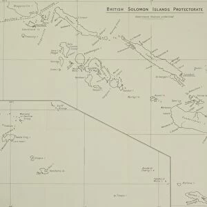Antique map of British Solomon Islands Protectorate