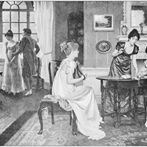 Antique photo of paintings: Women indoors