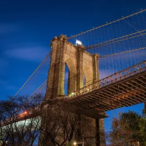 Manhattan Bridge Print: Rolling Clouds Behind Architecture Manhattan Bridge Print: Rolling Clouds Behind Architecture