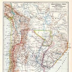 Argentina Chile Bolivia map 1895