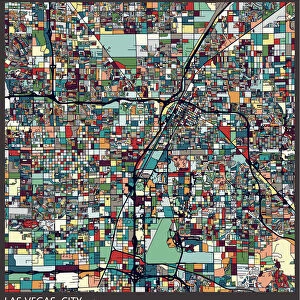 art illustration of Las vegas city map